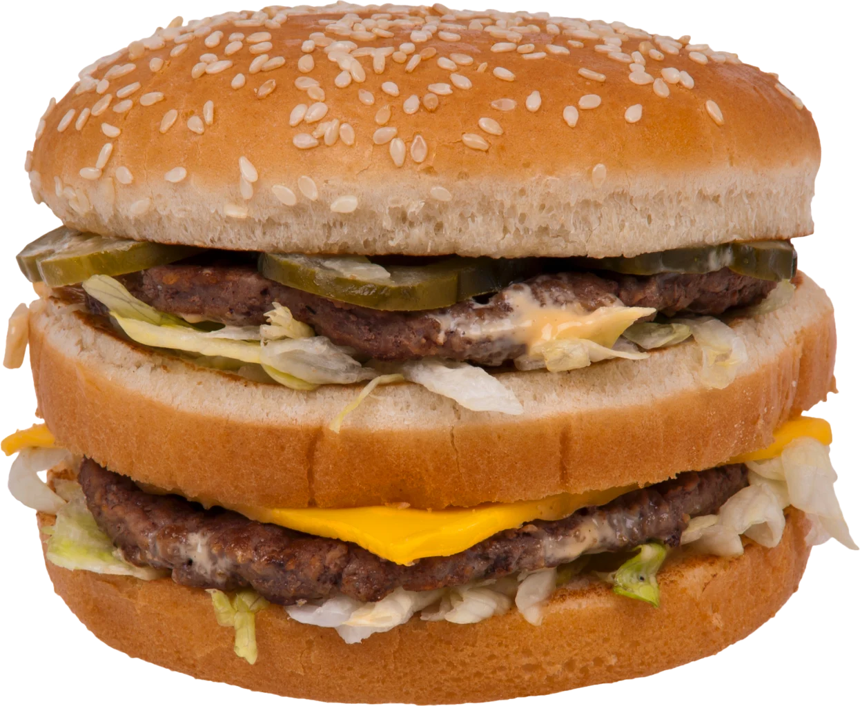 Hamburguesa doble con queso, lechuga y pepinillos